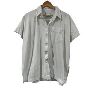 Ministry of Supply White Short-Sleeve Button-Up Blouse